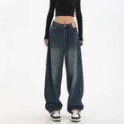 Embrace timeless style with these female classic retro high-waist baggy jeans—perfectly combining comfort and vintage flair! -