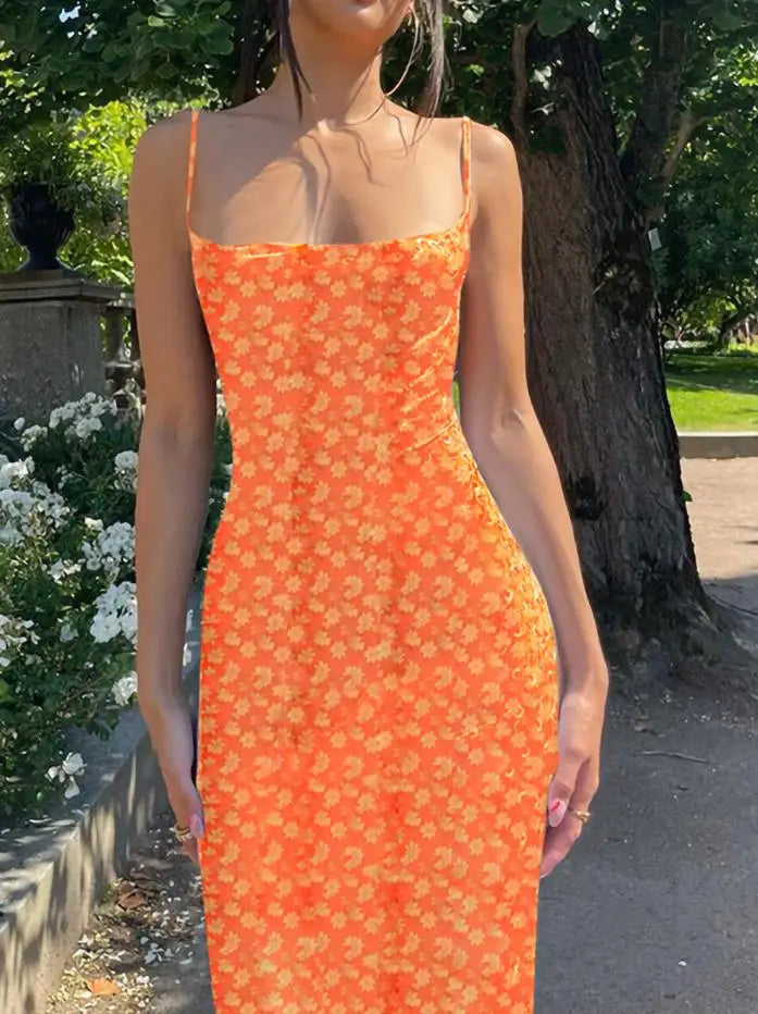 Floral Print Spaghetti Strap Sundress -