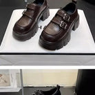 Shoes for Women New Quality Women's Pumps Hot Sale Loafers Fashion Buckle Platform Leather Shoes Trend Versatile Zapatos -