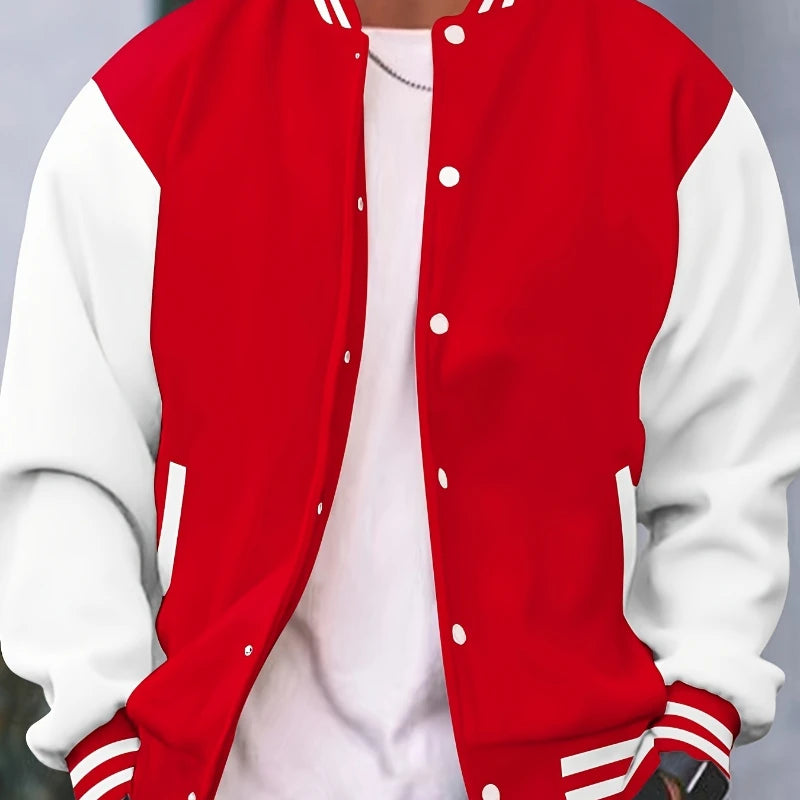 Get stylish with this multi-color streetwear baseball jacket for both men and women. -
