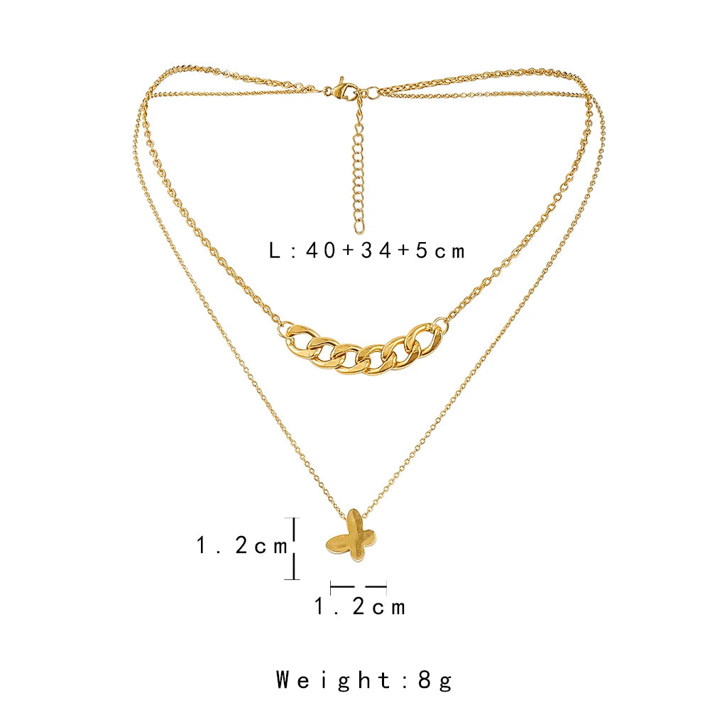 Multilayer Vintage Butterfly Necklace For Women -