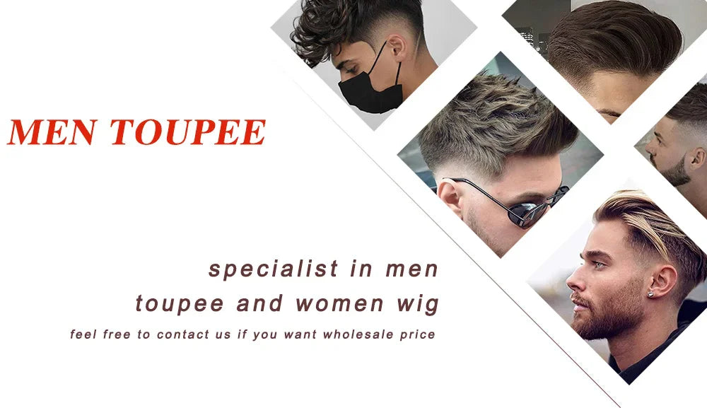 Achieve a seamless look with this natural hairline lace front male wig—ash blonde to brown shades, breathable 100% human hair, featuring lace & PU cap for a comfortable, realistic fit! -