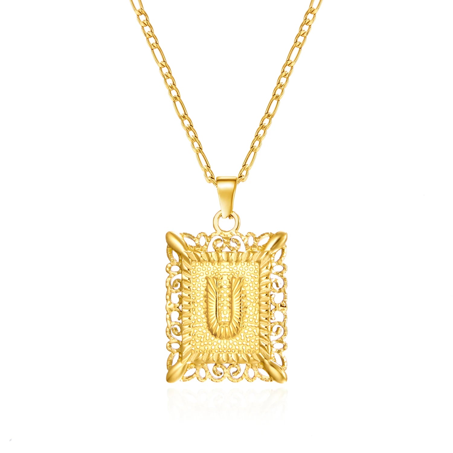 Stainless Steel Initial Letter Necklace For Women & Men -