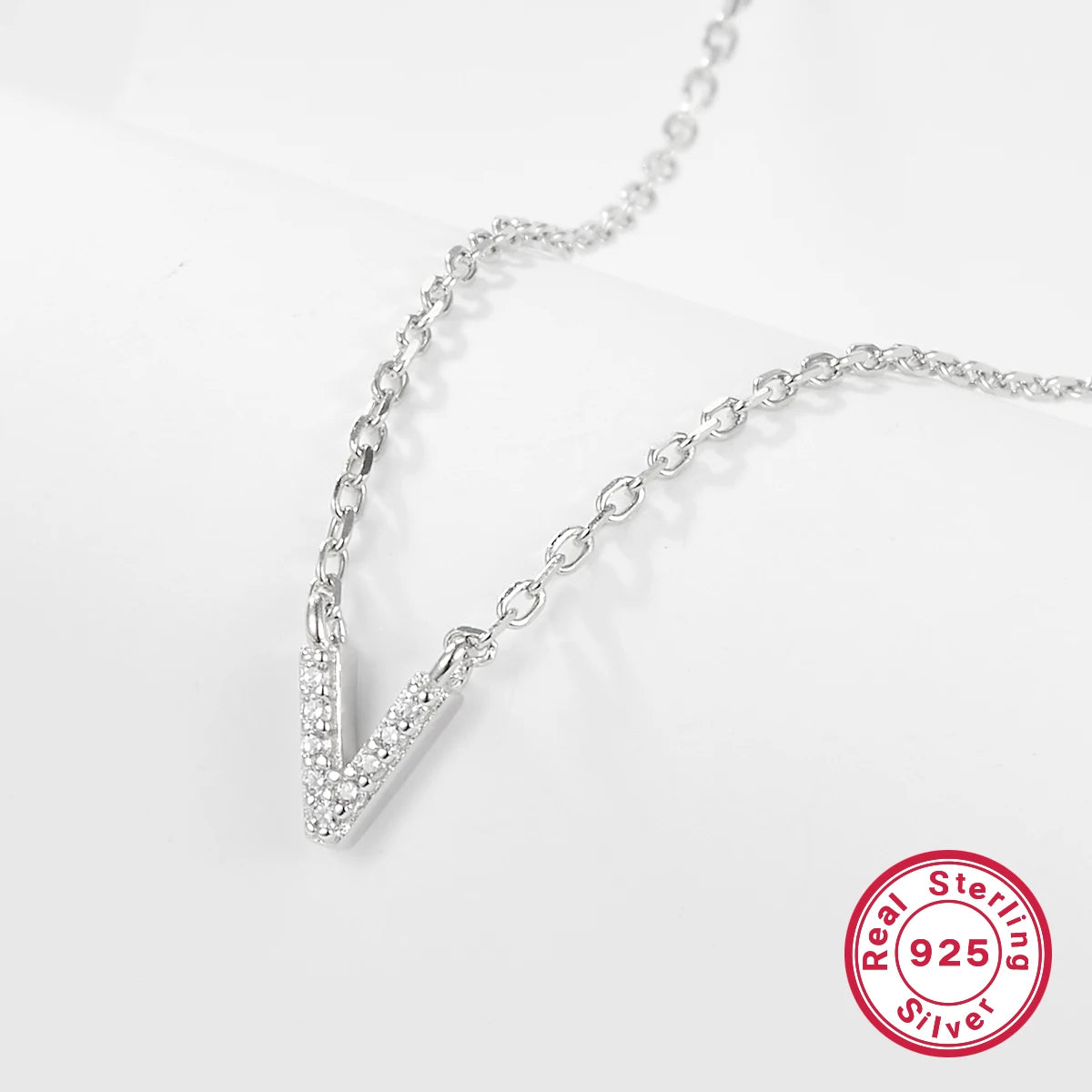 Sterling silver light luxury exquisite letter pendant necklace -