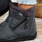 Women's casual sports shoes, mid-calf thick plush waterproof cotton boots, outer zipper cotton boots -
