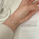 Sterling Silver Crystal Flower Bracelet -
