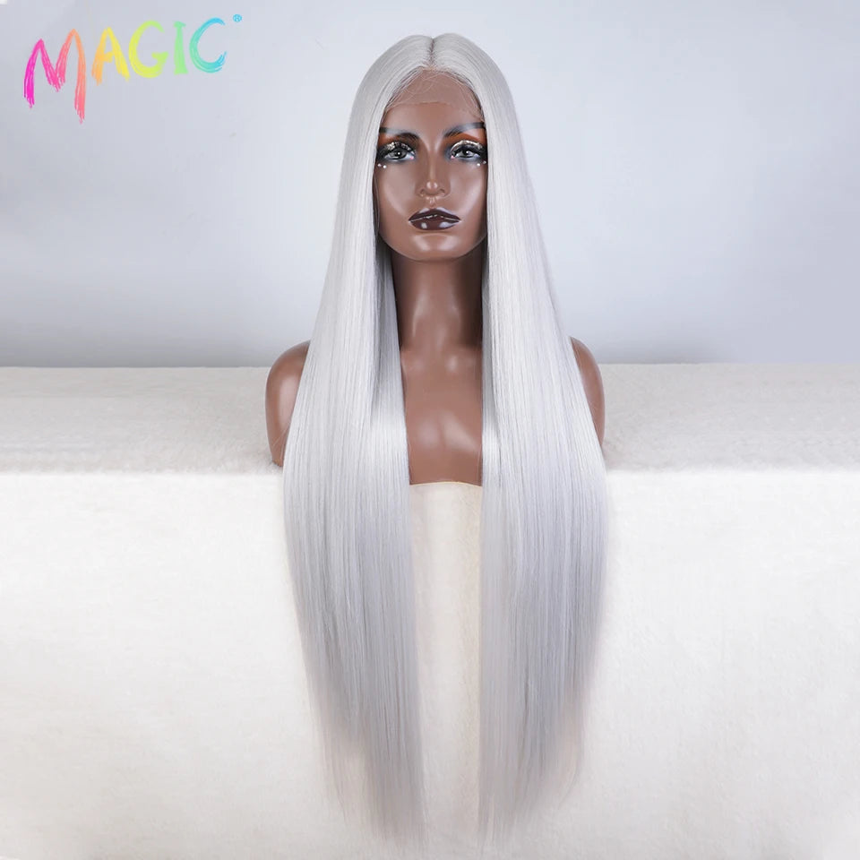 Achieve a magical transformation with this 38-inch ombre blonde lace front wig. Ideal for cosplay, events, or everyday wear, this wig offers a cute and stylish look that is sure to turn heads. -