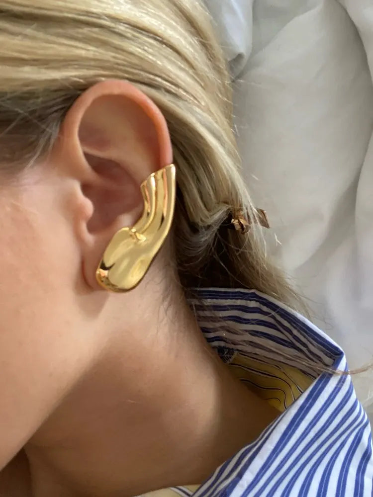 18K Gold Clip Earrings -