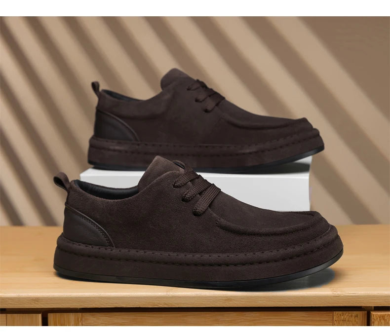Men's Shoes Are Fashionable Brown Casual Shoes Made of Durable Suede Material Comfortable Walking Shoes Suitable for Daily Wear -