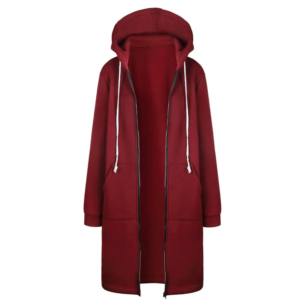 Plush Hooded Drawstring Women Jacket -