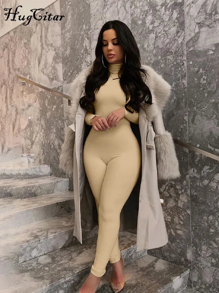 Long Sleeve Turtleneck Jumpsuit -