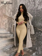 Long Sleeve Turtleneck Jumpsuit -