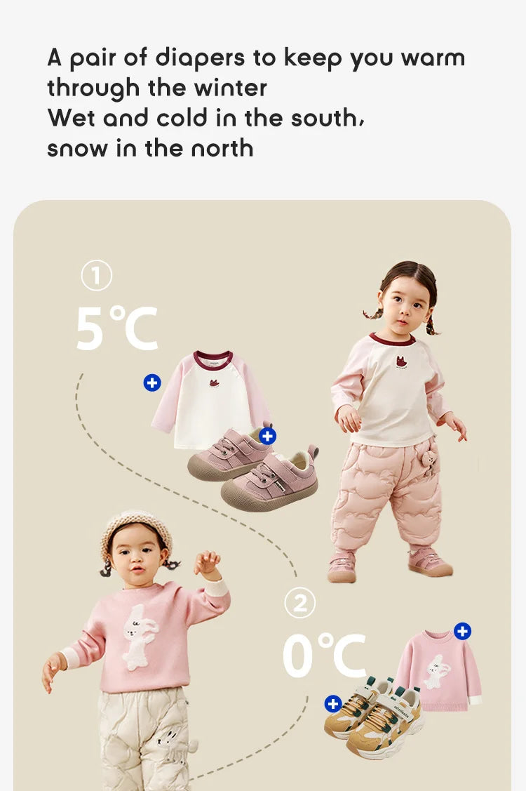 Keep your kids cozy and protected with these new style three-proof high-waisted warm down trousers—perfect for boys and girls on chilly days! -
