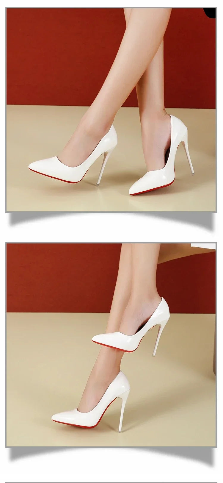 Women Shoes Red High Heels Sexy Pointed Toe 12cm Pumps Wedding Dress Shoes Nude Black Color Red Rubber Bottom High Heels -