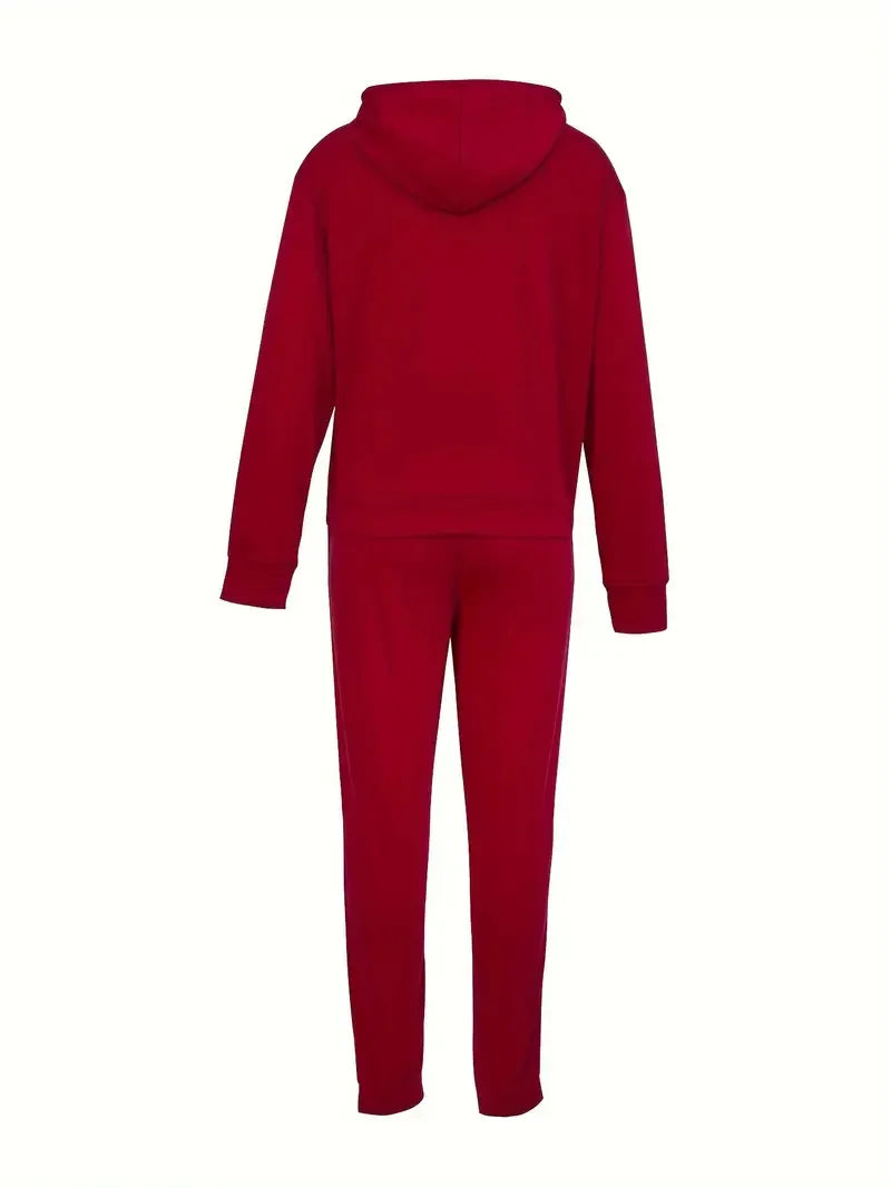 Women's warm hooded sweat suit -