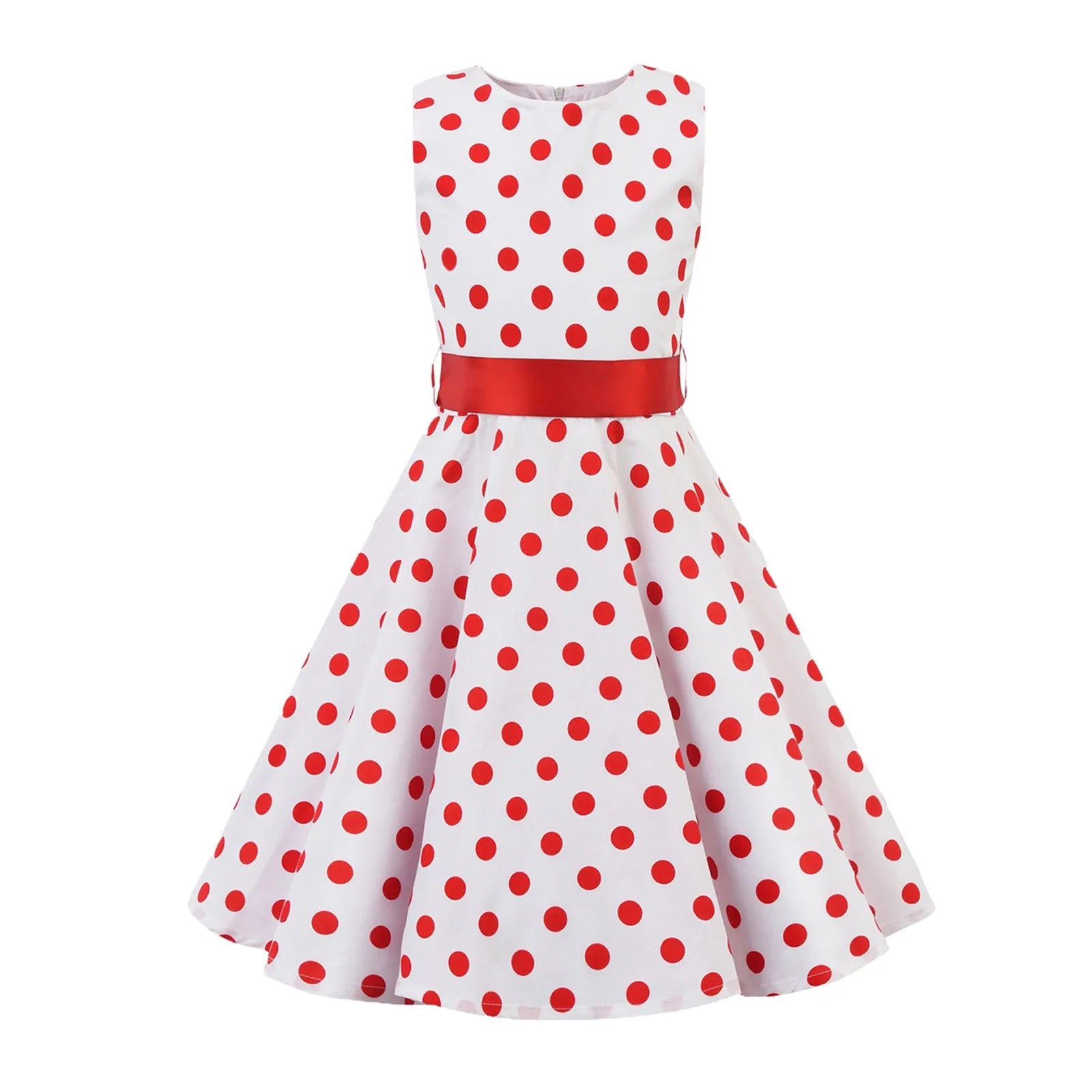 Outfits Party Sleeveless Gown Dress Kid Dots Prints Floral Children Girl Princess Clothes Girls Dresses Straight Dress -