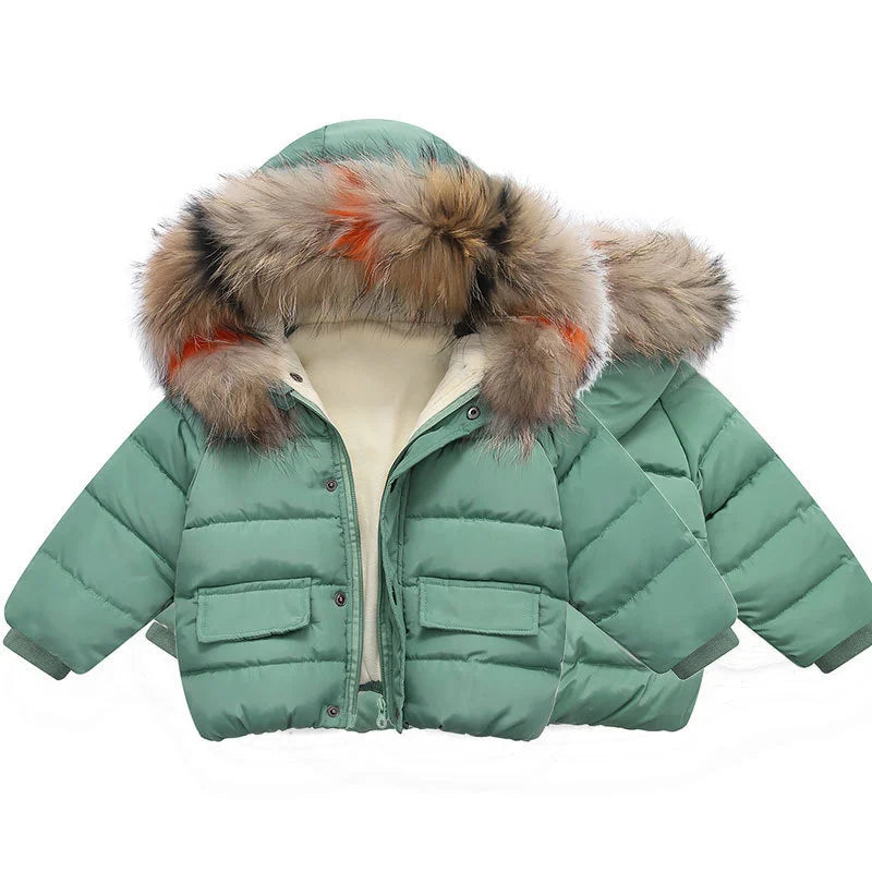 Keep your little one snug and stylish this winter with our new warm down jacket—perfect for baby girls and boys! -
