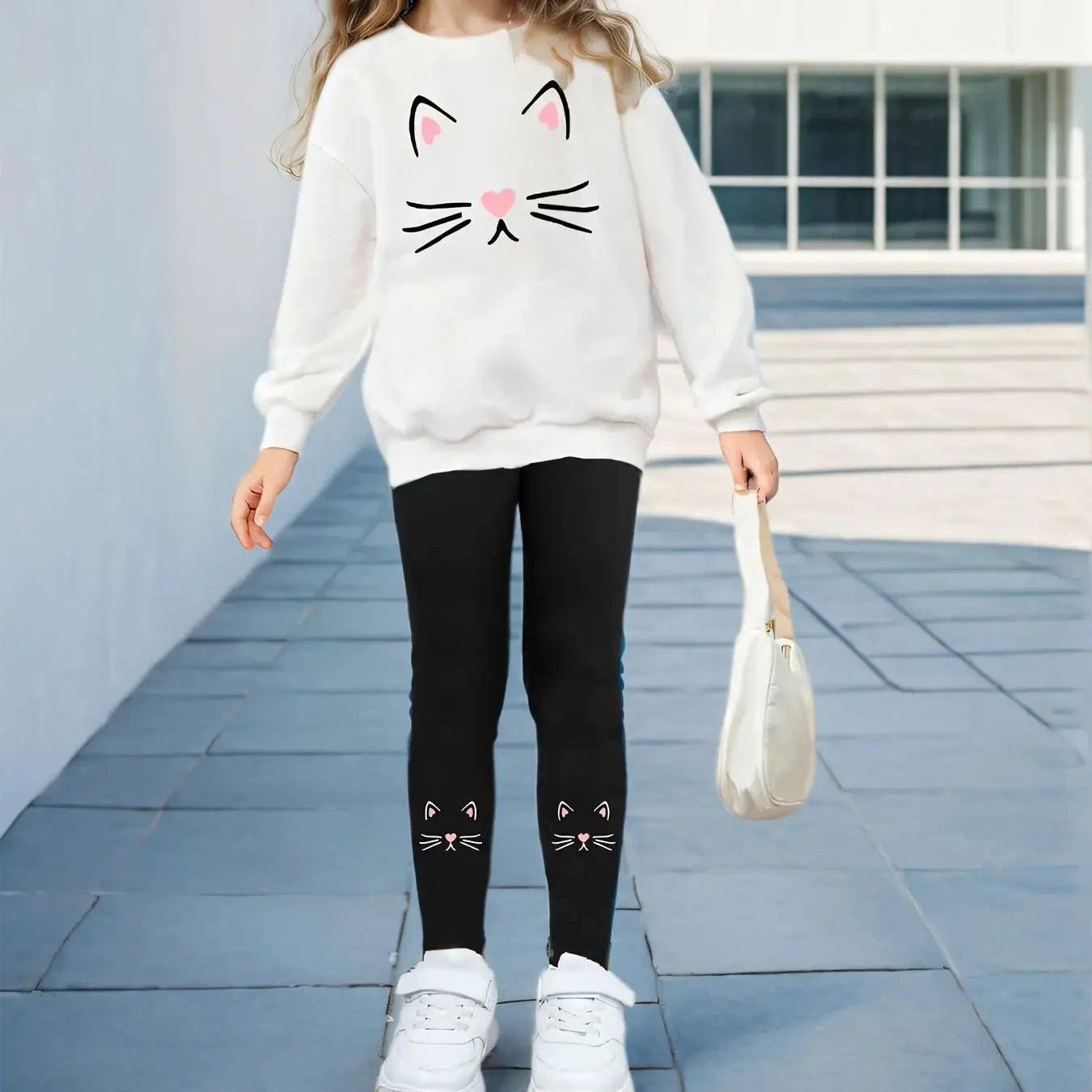 Casual 2-Piece Set Sweatshirt + Tight Leggings Set -