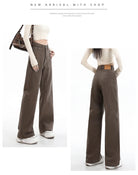 Rock the urban vibe with these baggy, high-street fashion, straight brown jeans for women! -