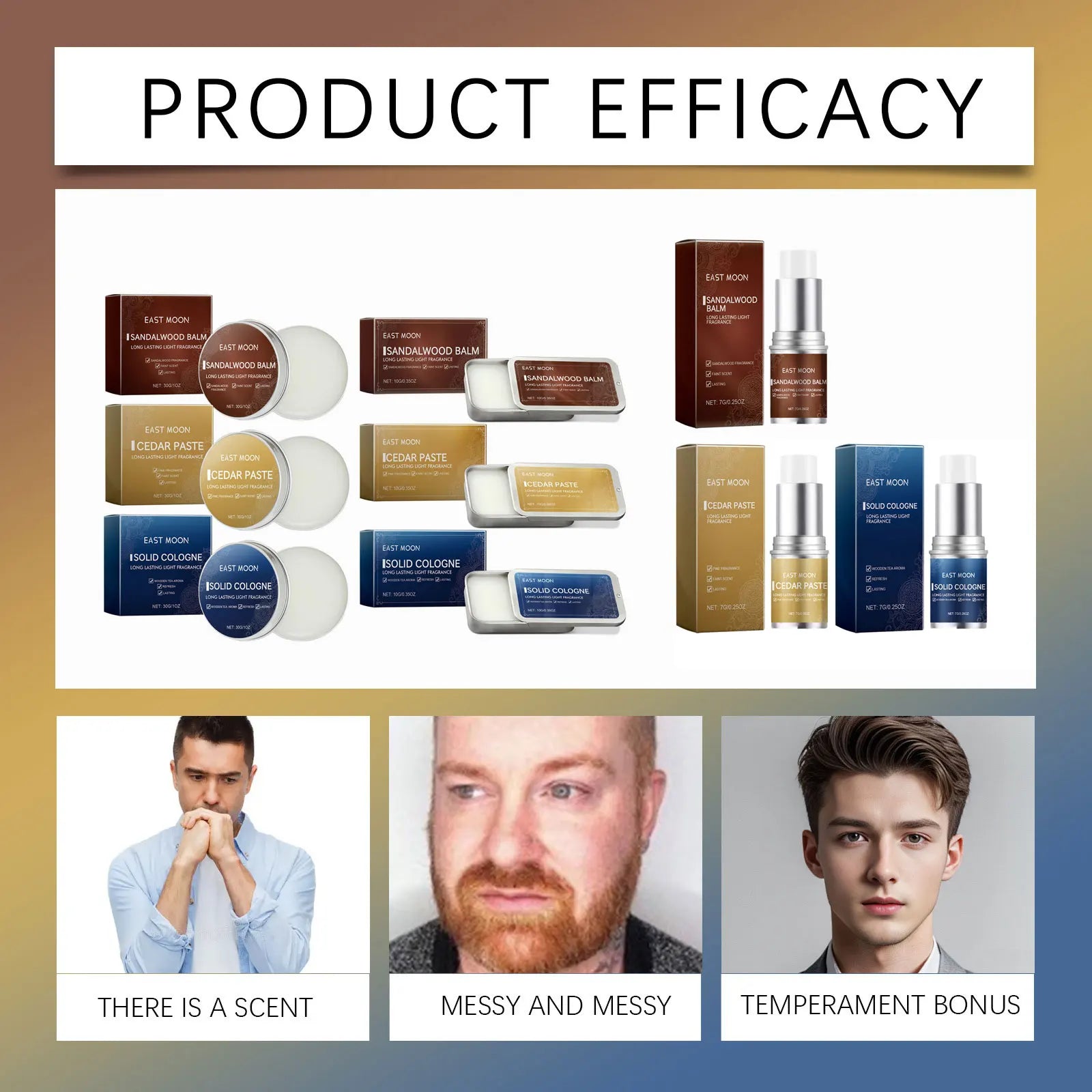 Men Sandalwood Balm Series Lasting Scent Keep Fresh Dating Flirting Improve Temptation Portable Body Light Fragrance Solid Balms -