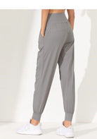 Woman Yoga Pants Hem Bound Running Fitness Loose Slim Quick-Dry Yoga Pants Pleated Capris Pockets Jogging Pants Sports pants -