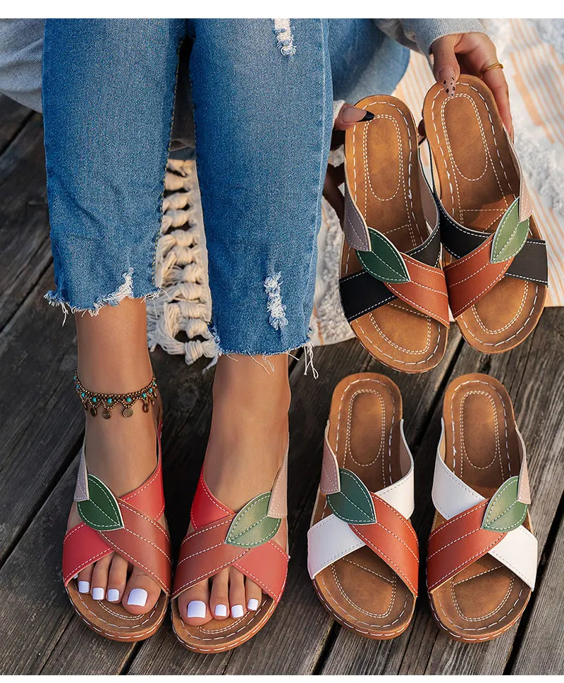 Women's Sandals 2025 Summer Shoes Woman Mix Color Heels Sandals Summer Women Slippers Elegant Heeled Footwear Chaussures Femme -