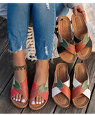 Women's Sandals 2025 Summer Shoes Woman Mix Color Heels Sandals Summer Women Slippers Elegant Heeled Footwear Chaussures Femme -