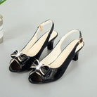 Cresfimix Women Classic High Quality White Pu Leather Peep Toe Square Heel Shoes Lady Cool Black Office Summer Heels A9841 -