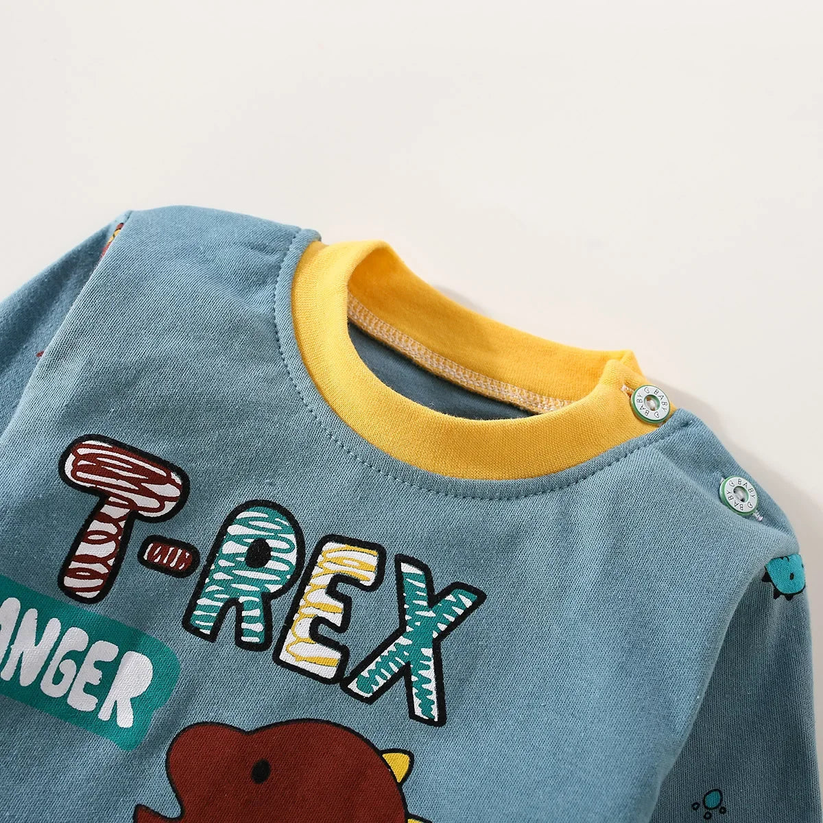 Toddler Boys Underwear Set Cotton Lettering And Bear Pattern Long Sleeve Top And Matching Pants Pajama Set -