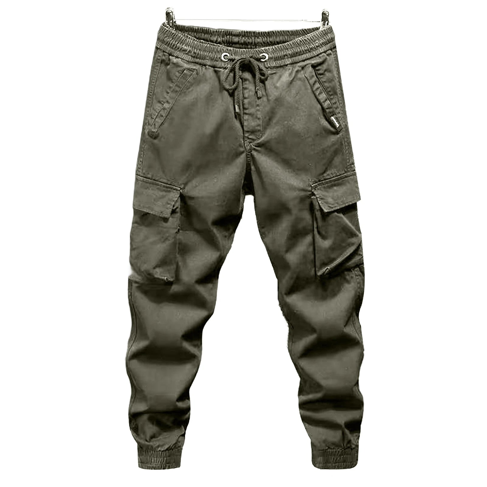 Cargo Pants for Men - Multi-Pocket Elastic Waist Casual Trousers -