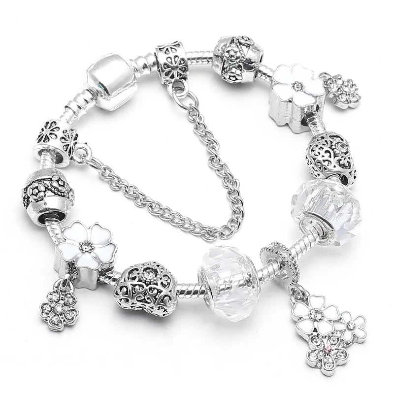 Pink Heart To Heart Beads Charm Bracelets -
