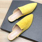 Female Simple Sewing Plain Shoes Outdoor Pointy Toe Slides Camel Blue Soft Sole Wide Fitting 48-33 2022 New Arrivals De Mujer -