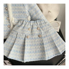 Children's Clothing Sets Tweed Scented Suit Fleece Coat + Pleated Skirt 2pcs Sets Baby Girl Clothes Kids Clothes 2 To 7 Years -