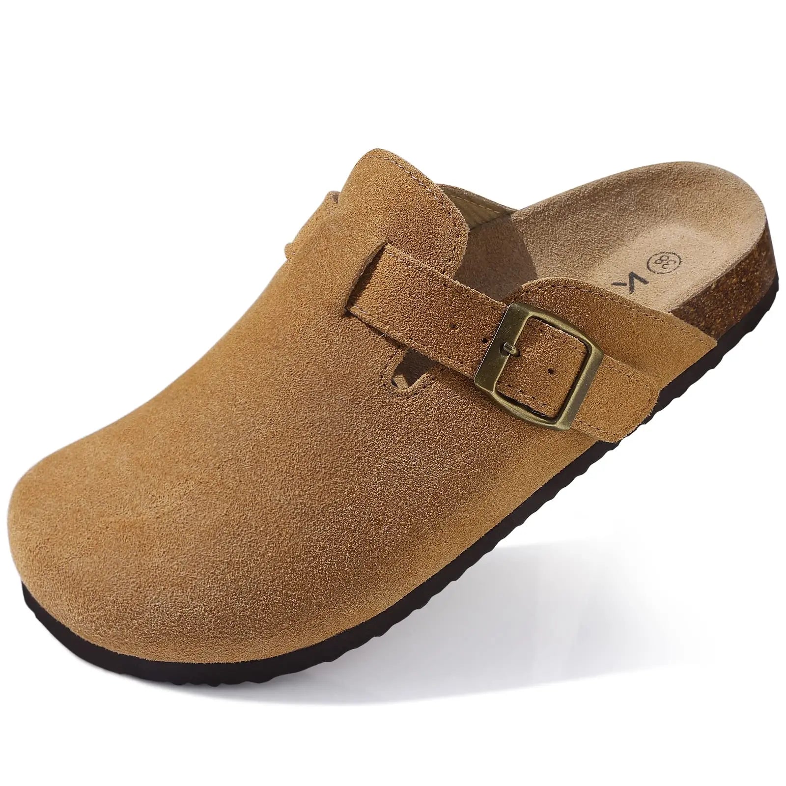 Evshine 2024 Women Cork Slides Classic Clogs For Women Fashion Mules Indoor Home Cork Suede Slippers Outdoor Soft Beach Slippers -