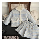 Children's Clothing Sets Tweed Scented Suit Fleece Coat + Pleated Skirt 2pcs Sets Baby Girl Clothes Kids Clothes 2 To 7 Years -