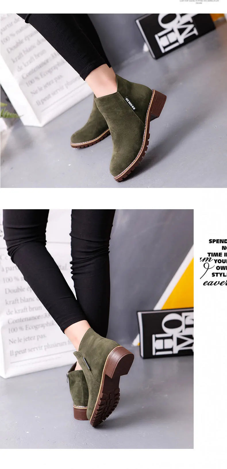 Stay stylish and cozy with these fashionable thick sole ankle boots. -