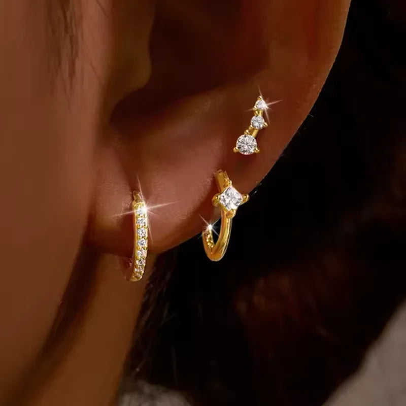 3PCS Leaf Tragus Huggie Earring -
