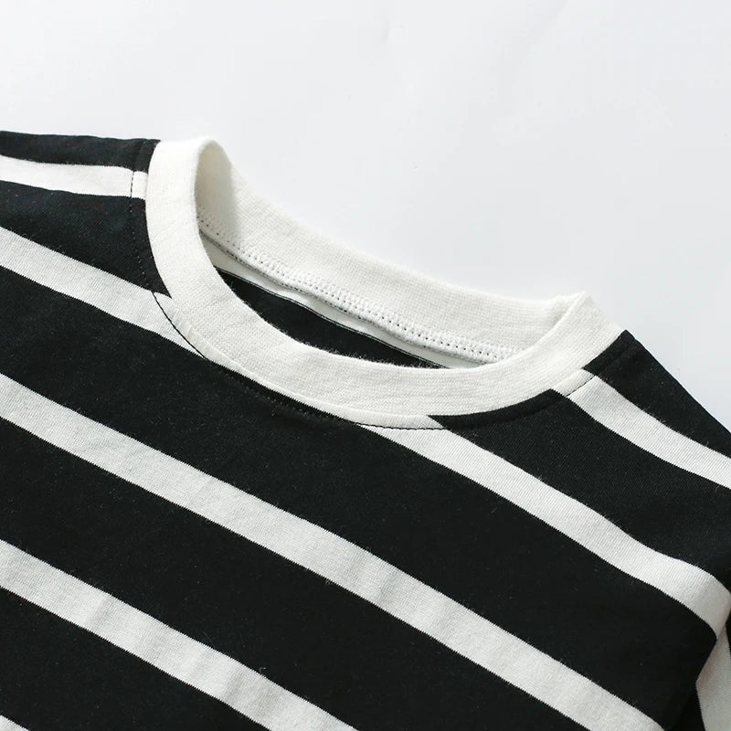 Kids Clothes Children's Clothing Baby Girls 2025 Autumn Spring Cotton Long Sleeves Striped Cartoon Dogs Dresses -
