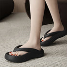 Thick soled flip flops with increased height 2024 new beach women's summer walking slippers -