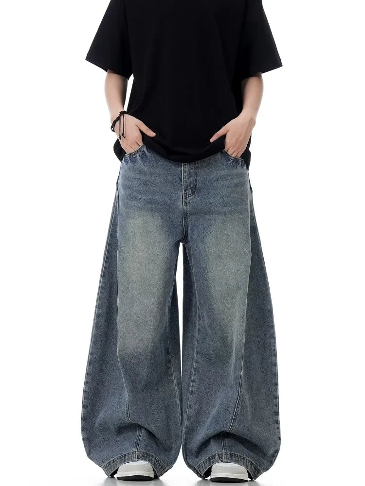 Step out in style with these new vintage blue baggy jeans for women—comfort meets classic cool! -