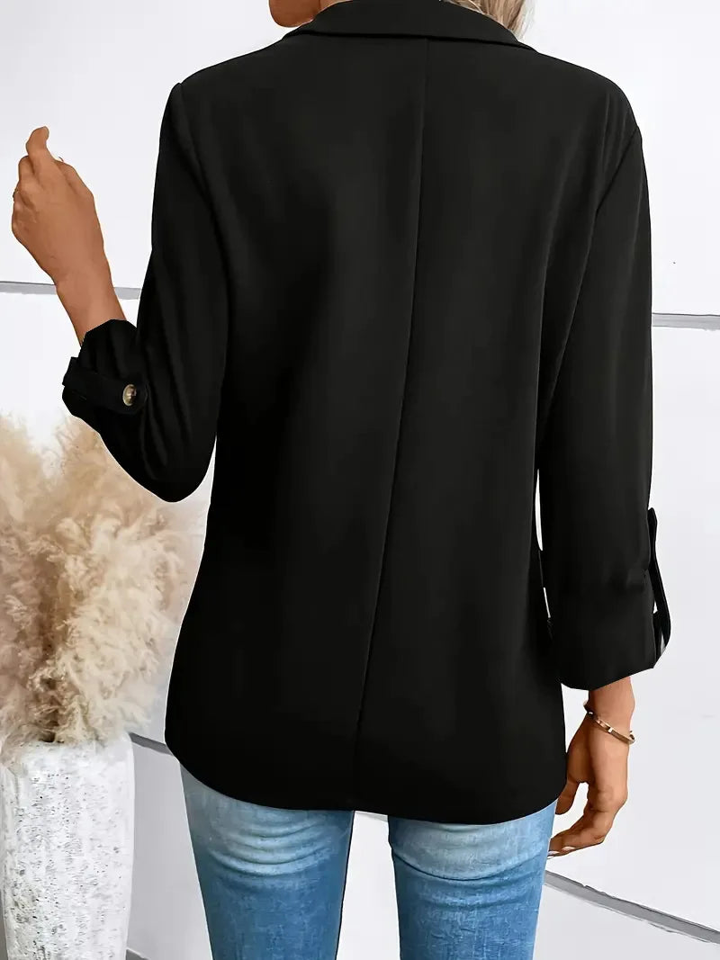 Step out in style with this sleek women's single-button blazer—classic elegance for any occasion! -