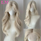 Elevate your style with this 38-inch long ombre brown, red, and blonde highlight straight lace front wig. Perfect for a chic and trendy look, this wig offers versatility and glamour for various occasions. -