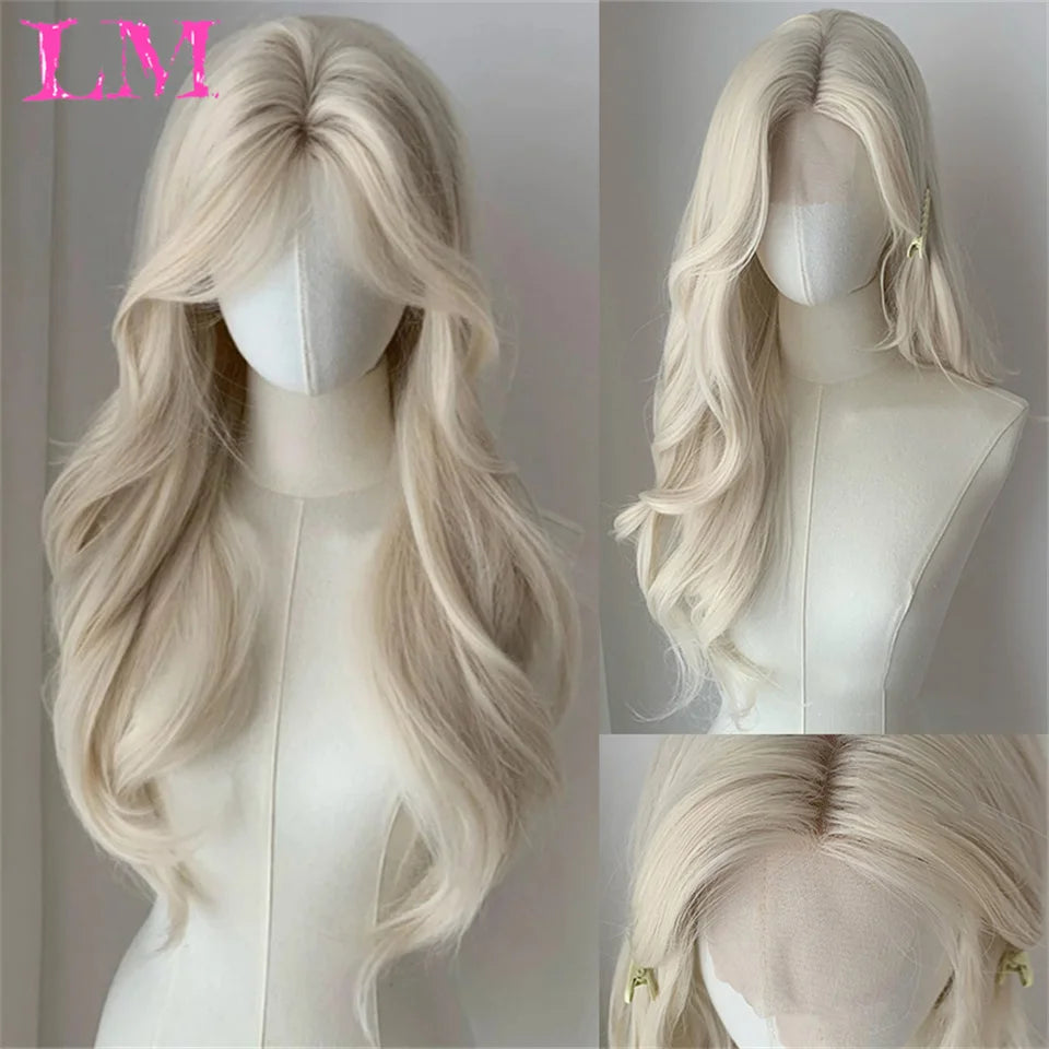 Elevate your style with this 38-inch long ombre brown, red, and blonde highlight straight lace front wig. Perfect for a chic and trendy look, this wig offers versatility and glamour for various occasions. -