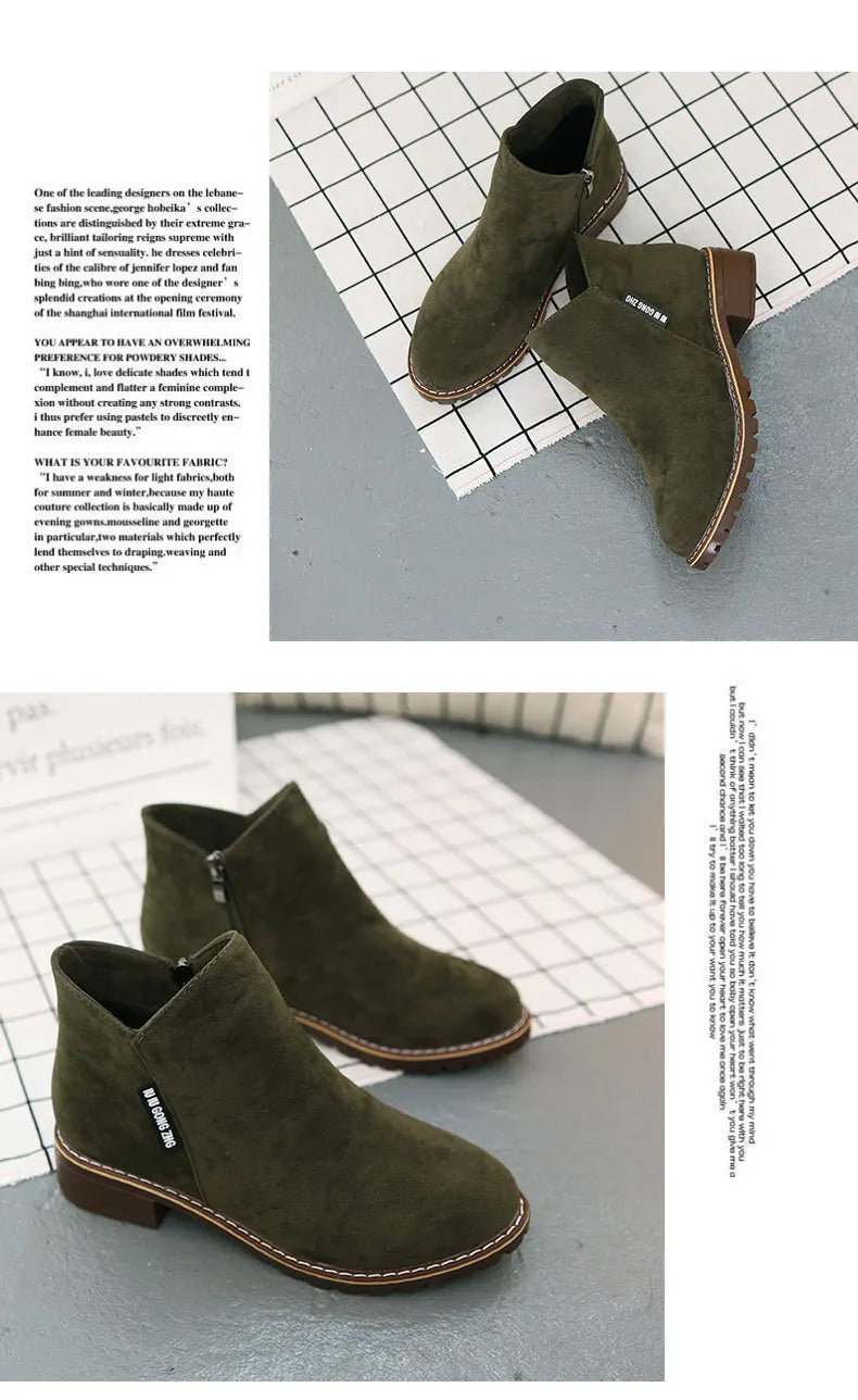 Stay stylish and cozy with these fashionable thick sole ankle boots. -