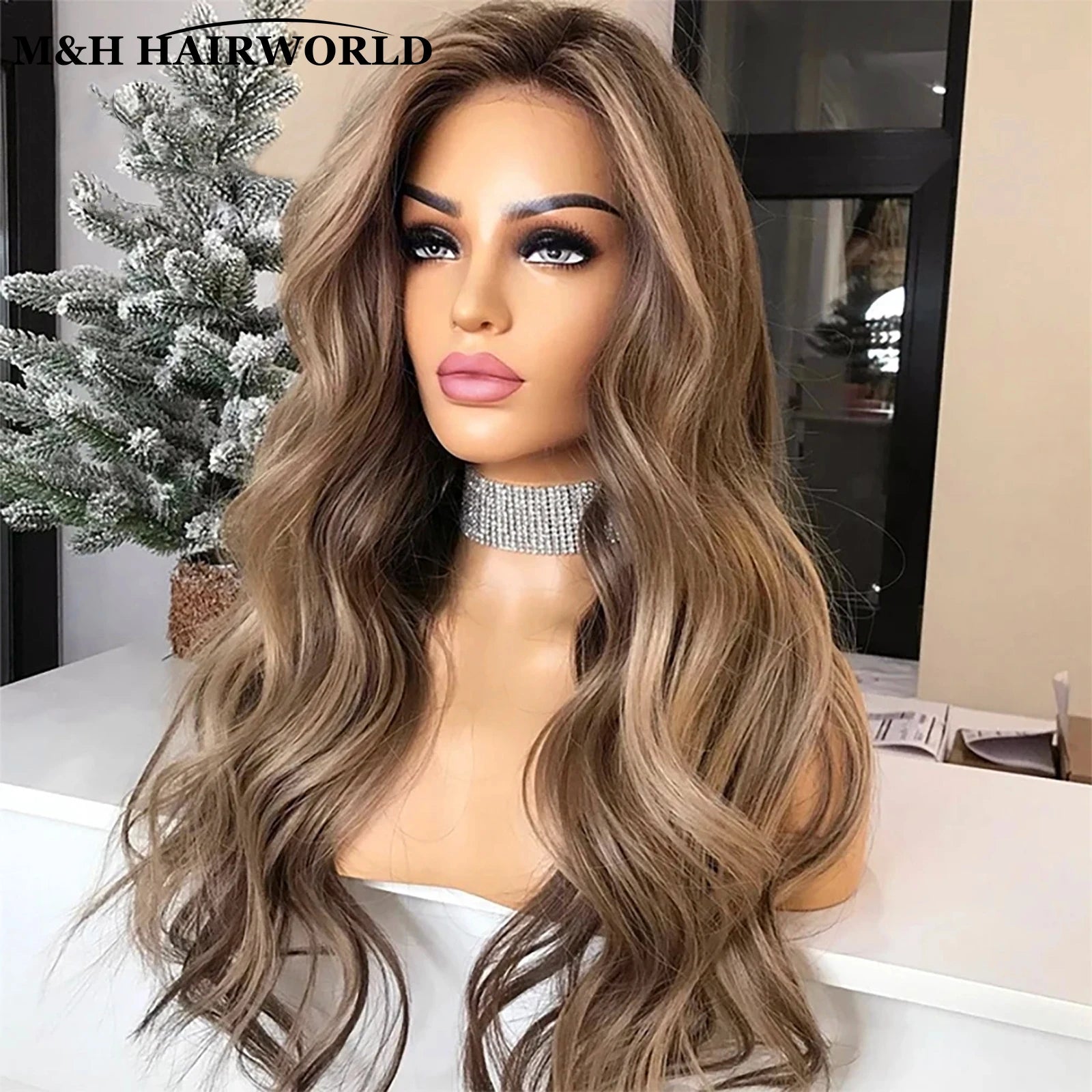 Turn heads with this stunning 30-inch lace frontal wig—natural body wave texture highlighted with beautiful ombre coloring for a flawless look! -