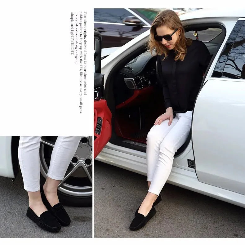 100% Genuine leather Women flats Fashion Handmade Women Casual leather shoes Leather Moccasin Women Driving Shoes Loafers -