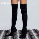 Eilyken Sexy Fashion Pointed Toe Over-The-Knee Boots Women Red Zipper High Heels Shoes Winter Striptease Motorcycle Long Botas -