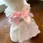 Pet dresses clothes for spring and summer dogs cats teddy bears Pomeranians plush toys hearts all cotton fabric -