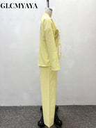 Wide Leg Pants Suit -