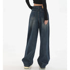 Embrace timeless style with these female classic retro high-waist baggy jeans—perfectly combining comfort and vintage flair! -